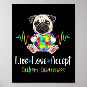 Affiche Carlin Puzzle Pièce Live Love Accepter Sensibilisa