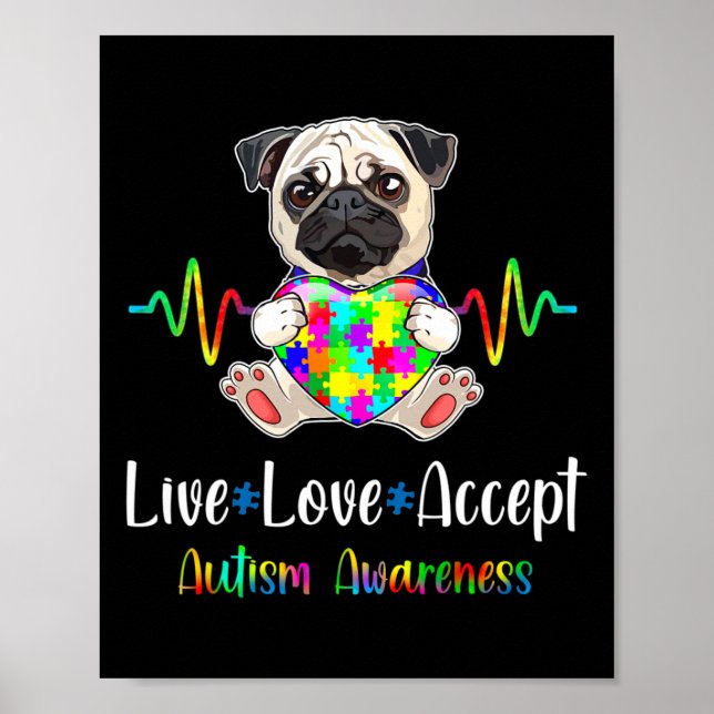Affiche Carlin Puzzle Pièce Live Love Accepter Sensibilisa (Devant)