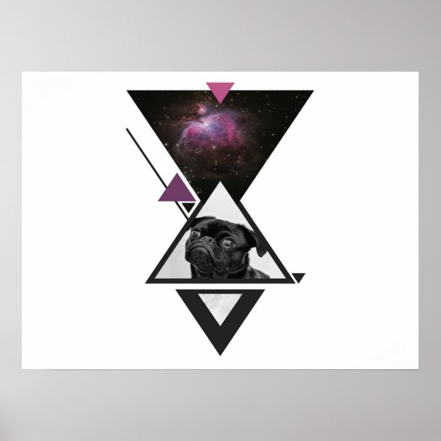 Affiche Carlin spatial | Black Carlin Chien Idée Cadeau Po (Devant)