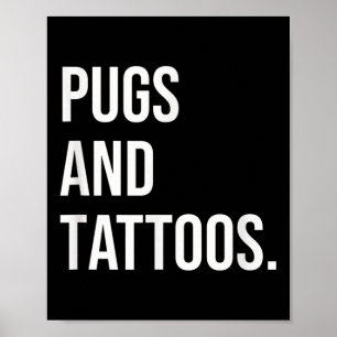 Affiche Carlins Et Tatouages Propriétaire Du Carlin Chien
