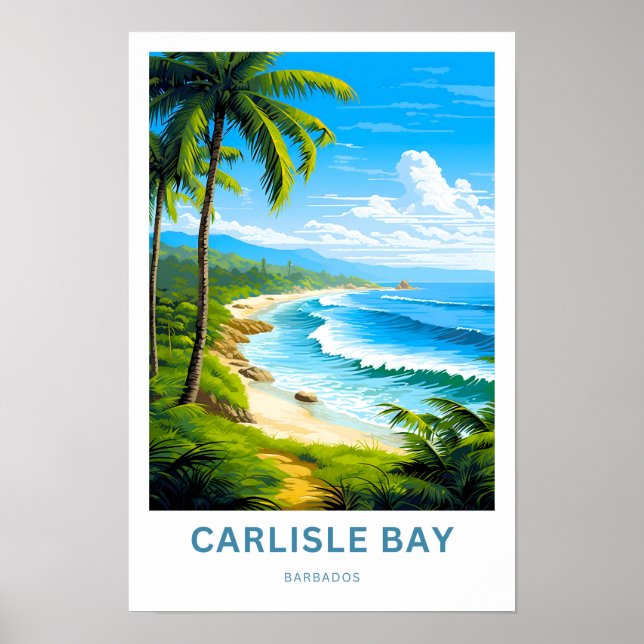 Affiche Carlisle Bay Barbados Travel Imprimer (Devant)