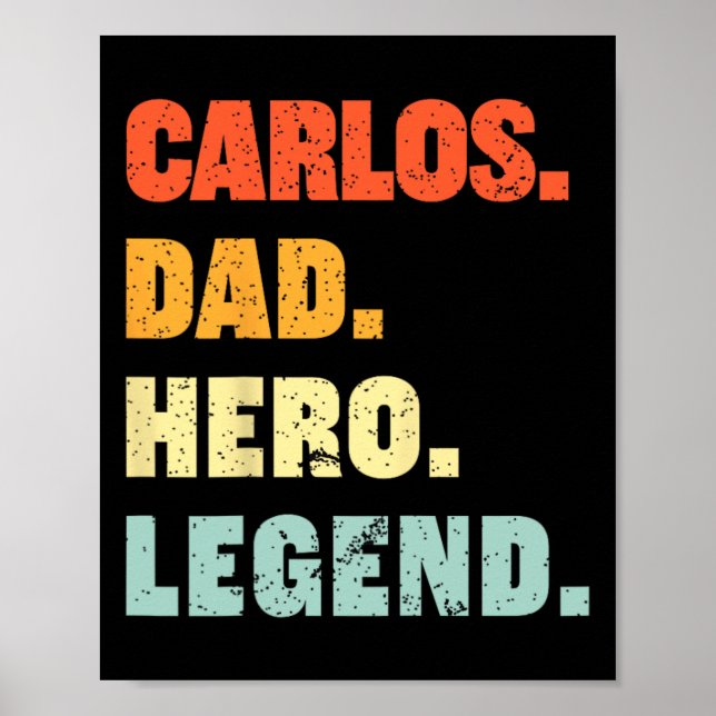 Affiche Carlos Papa Hero Legend Personnalisé Nom Fa (Devant)