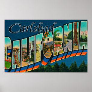 Affiche Carlsbad, California - Large Letter Scenes