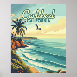 Affiche Carlsbad California San Diego Vintage