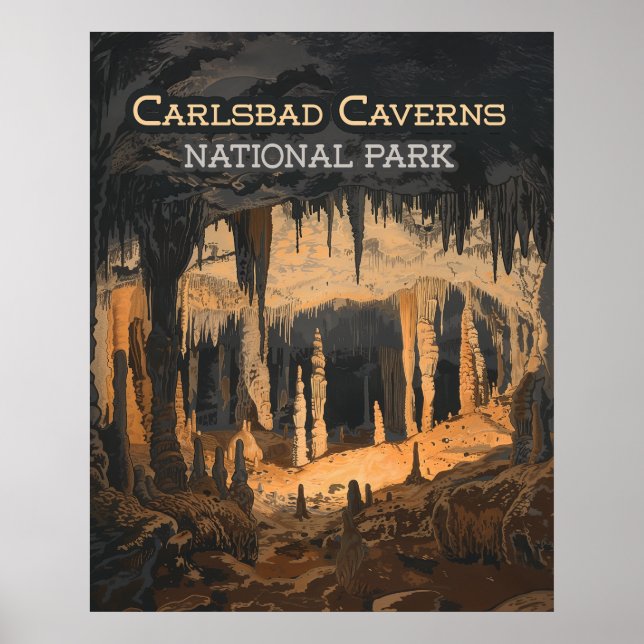 Affiche Carlsbad Cavernes Parc national Nouveau-Mexique (Devant)