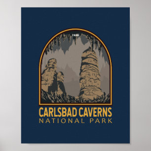 Affiche Carlsbad Caverns National Park Vintage Emblem