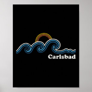 Affiche Carlsd Californie Ca Vagues de surf Coucher de sol