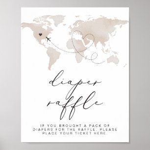 Affiche CARMEN Carte Beige Adventure Baby Diaper Raffle