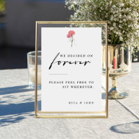 Carnation Choisir un siège pas un panneau Mariage