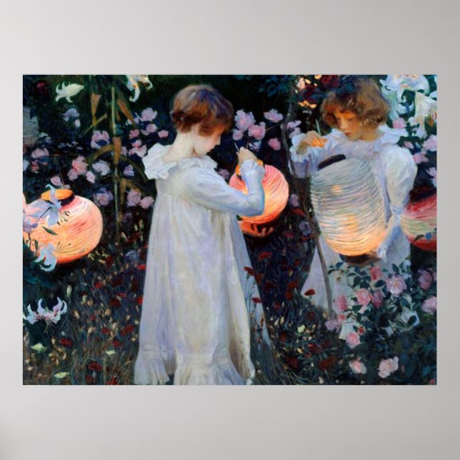 Affiche Carnation de John Singer Sargent, Lily, Lily, Rose (Devant)