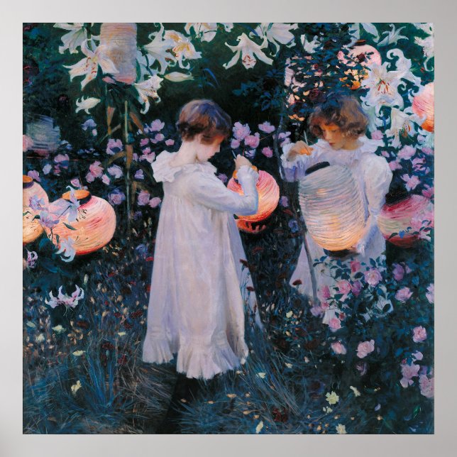 Affiche Carnation Lily Lily Rose de John Singer Sargent (Devant)