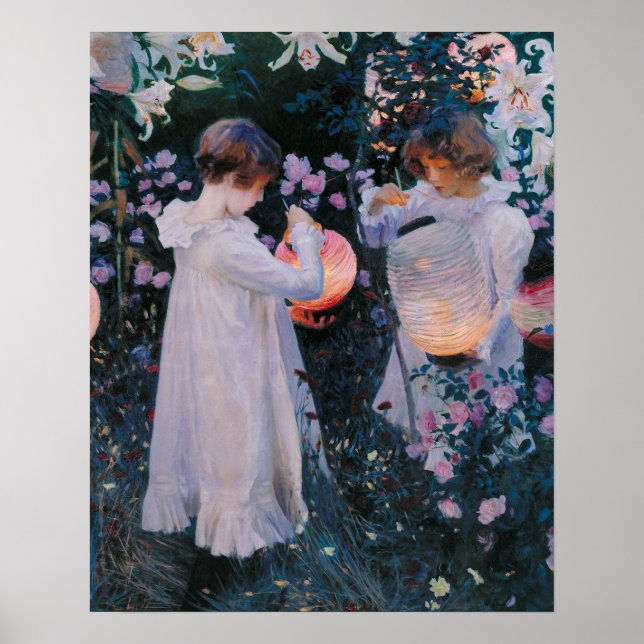 Affiche Carnation, Lily, Lily, Rose de John Singer Sargent (Devant)