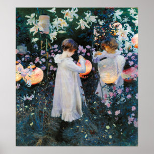 Affiche Carnation, Lily, Lily, Rose - John Singer Sargent