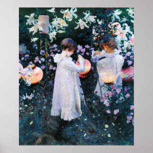 Affiche Carnation, Lily, Lily, Rose, Sargent 