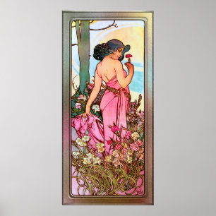 Affiche Carnation Portrait Art Nouveau par Alphonse Mucha