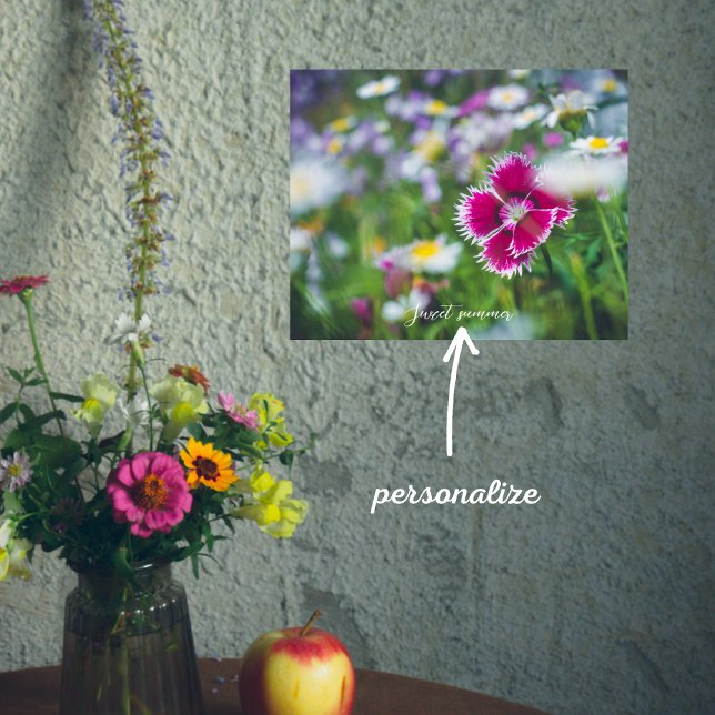 Affiche Carnation rose avec marguerites (Créateur téléchargé)