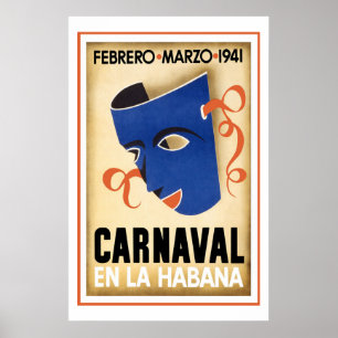 Affiche Carnaval à La Havane Vintage voyage