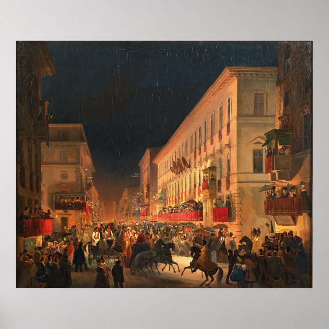 Affiche Carnaval à Rome, Fête de Moccoletti (Devant)