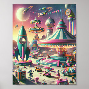 Affiche Carnaval cosmique - Art Sci-fi Vintage