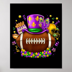 Affiche Carnaval de football mardi gras fête du mardi gras