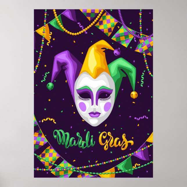 Affiche Carnaval de Mardi Gras (Devant)