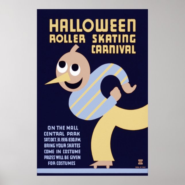Affiche Carnaval de Roller d'Halloween (Devant)