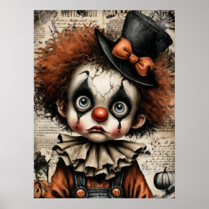 Affiche Carnaval fissuré - La mascarade mélancolique