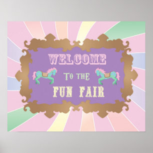 Affiche Carnaval - Funfair -Pastel - Anniversaire - Signe