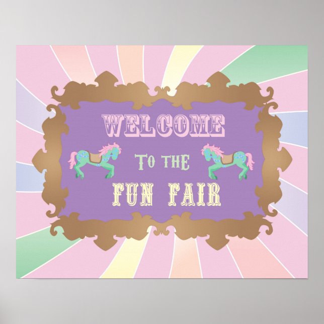 Affiche Carnaval - Funfair -Pastel - Anniversaire - Signe (Devant)