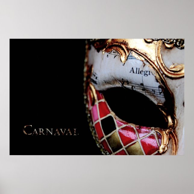 Affiche Carnaval - Italie - Masque (Devant)