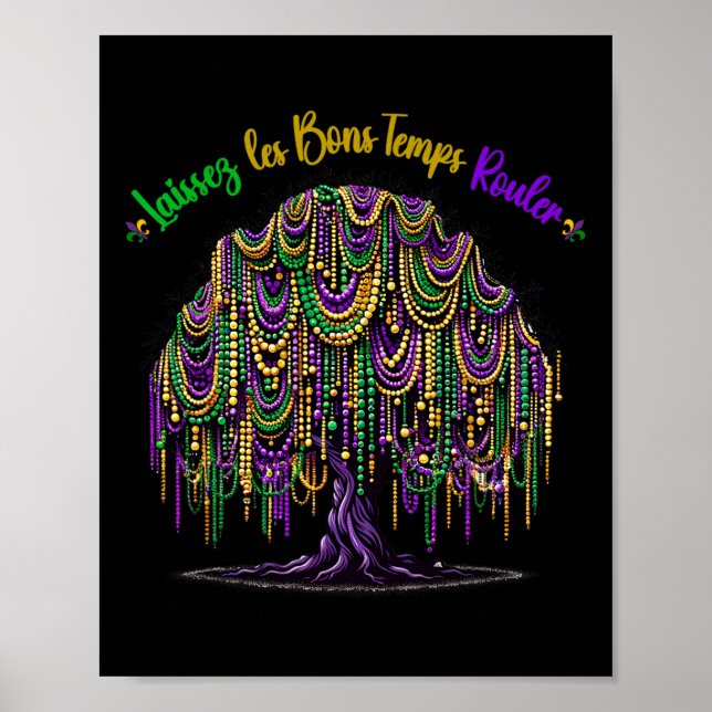 Affiche Carnaval Mardi Gras Bead Tree New Orleans 2025 Pou (Devant)
