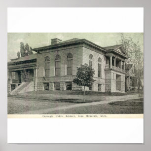 Affiche Carnegie Public Library, Iron Mountain, Michigan