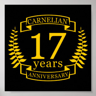 Affiche Carnelian Gemstone mariage anniversaire 17 ans