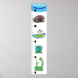 Affiche Carnet de croissance des animaux de reptiles drôle