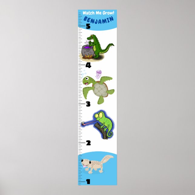 Affiche Carnet de croissance des animaux de reptiles drôle (Devant)