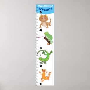 Affiche Carnet de croissance des animaux de reptiles drôle