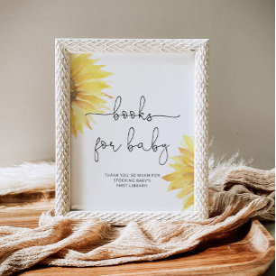 Affiche Carnets de tournesol d'aquarelle pour bébé
