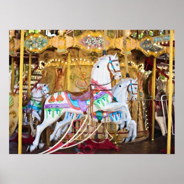 Affiche Carnival Carousel Horses (Devant)