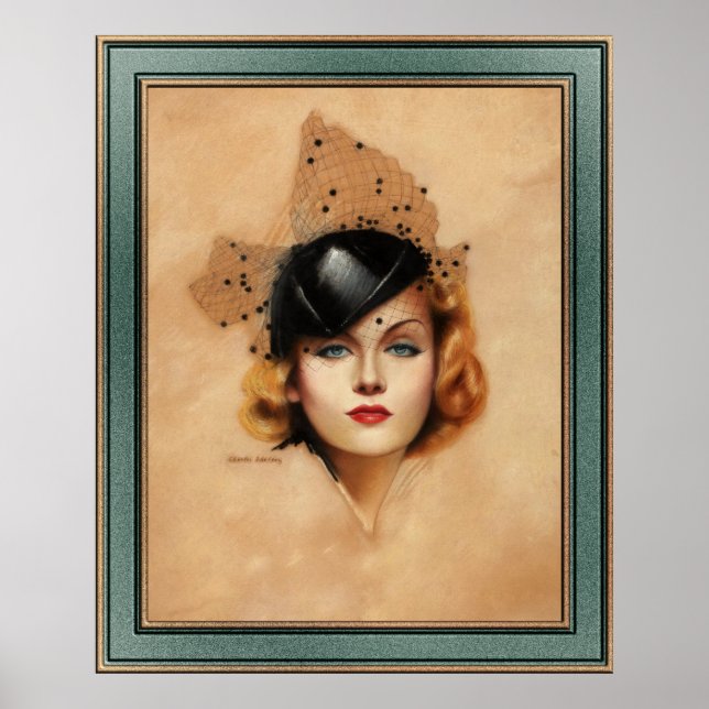 Affiche Carole Lombard Portrait par Charles Gates Sheldon (Devant)