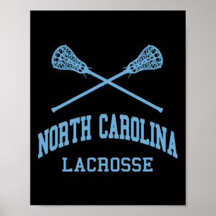 Affiche Caroline du Nord Lacrosse Vintage Nc Lax Patiné 2