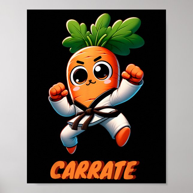Affiche Carotte Karaté Cute Et Funny Pun De Formation (Devant)