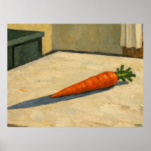 Affiche Carotte sur une table suspendue à l'art