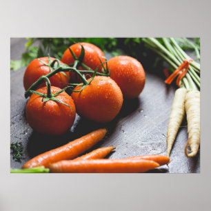 Affiche Carottes et tomates Photographies végétales