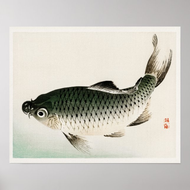 Affiche Carpe de Kōno Bairei (1844-1895) (Devant)