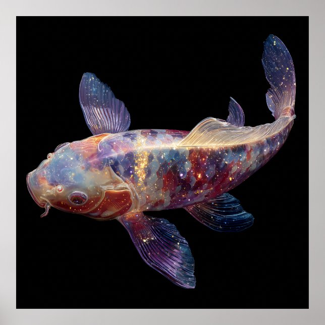 Affiche Carpe Koï Galaxie Vibrante (Devant)