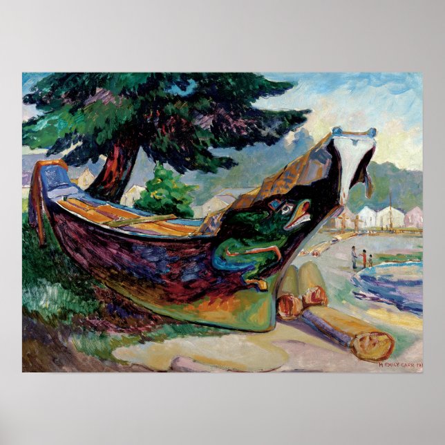 Affiche Carr - Canot de guerre autochtone 1912 (Devant)