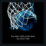 Affiche Carré Bleu de basket-ball<br><div class="desc">J'Aime Ce Jeu. Sports Populaires - Basketball Game Ball Image.</div>