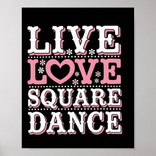 Affiche Carré Dance Amour Carré Danser Carré Dance Cadeau