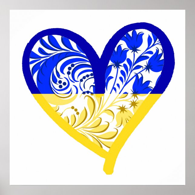 Affiche carré de 24 pouces - Ukraine Support (Devant)