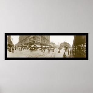 Affiche Carré de héraut, photo 1907 de NYC